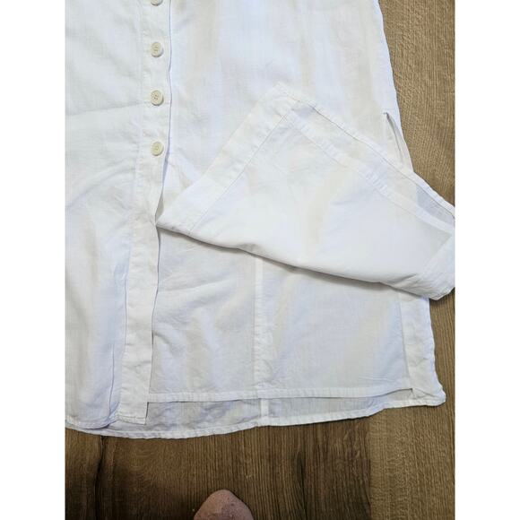 Talbots White Linen Lined Button Maxi Skirt Minimalism Clean Girl Boho 14 EUC - Picture 3 of 7